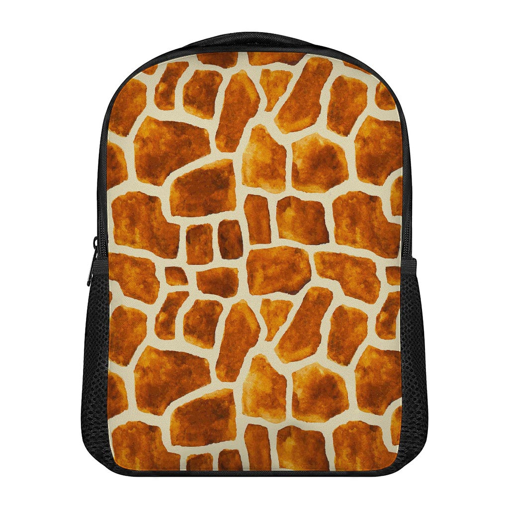Brown Watercolor Giraffe Pattern Print Casual Backpack