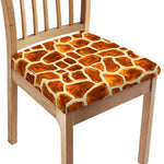 Brown Watercolor Giraffe Pattern Print Chair Cushion Cover