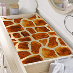 Brown Watercolor Giraffe Pattern Print Changing Pad Cover