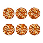 Brown Watercolor Giraffe Pattern Print Coaster Set