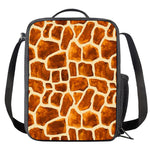 Brown Watercolor Giraffe Pattern Print Crossbody Lunch Bag