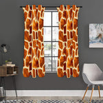 Brown Watercolor Giraffe Pattern Print Curtain