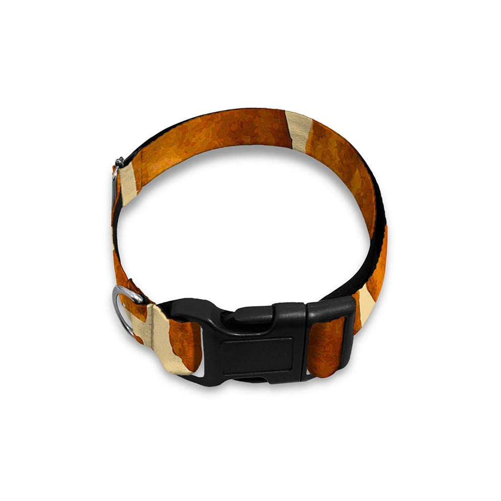 Brown Watercolor Giraffe Pattern Print Dog Collar