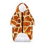 Brown Watercolor Giraffe Pattern Print Dog Zip Up Hoodie