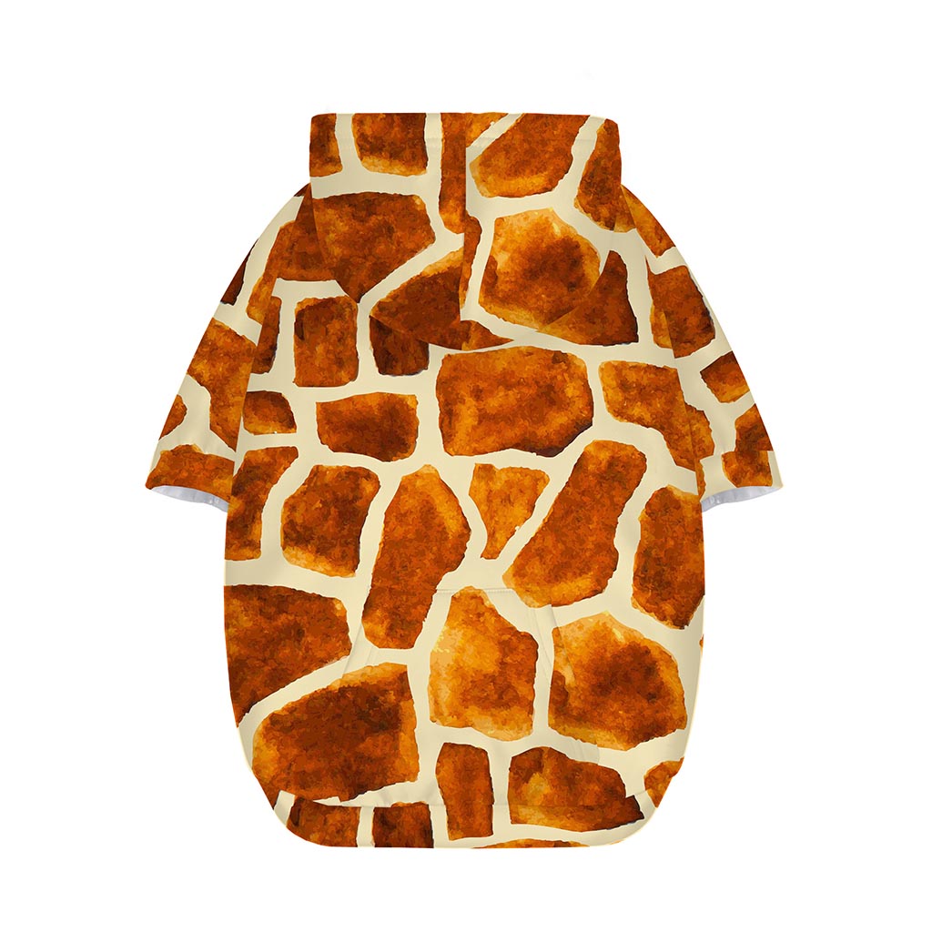 Brown Watercolor Giraffe Pattern Print Dog Zip Up Hoodie