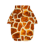 Brown Watercolor Giraffe Pattern Print Dog Zip Up Hoodie