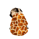 Brown Watercolor Giraffe Pattern Print Dog Zip Up Jacket