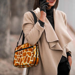 Brown Watercolor Giraffe Pattern Print Double Strap Bible Bag