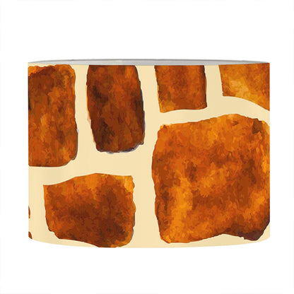 Brown Watercolor Giraffe Pattern Print Drum Lamp Shade