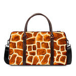 Brown Watercolor Giraffe Pattern Print Duffle Bag