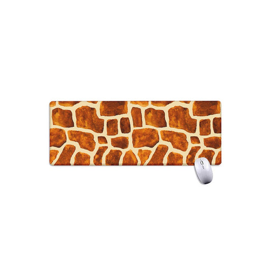 Brown Watercolor Giraffe Pattern Print Extended Mouse Pad