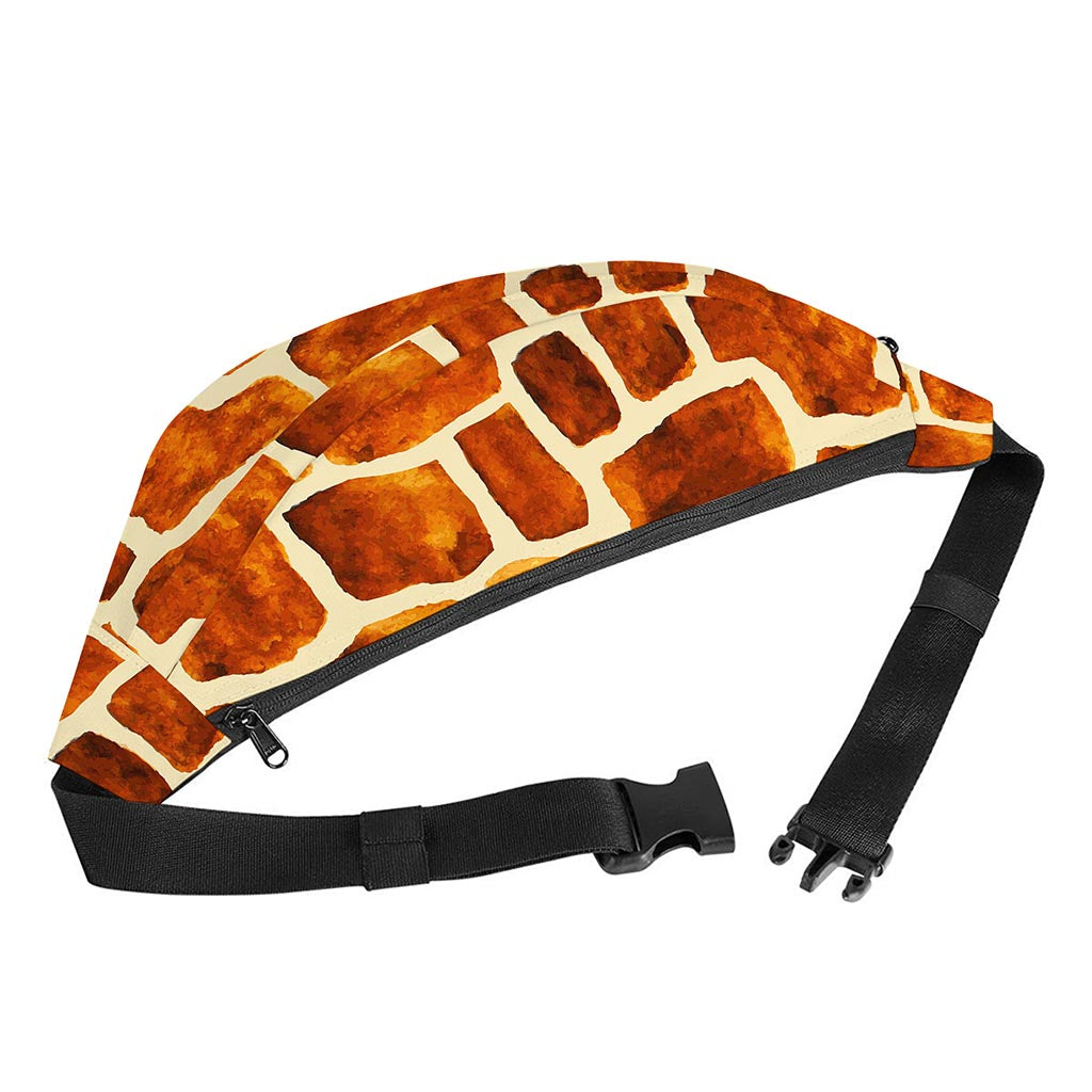 Brown Watercolor Giraffe Pattern Print Fanny Pack