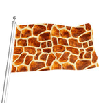 Brown Watercolor Giraffe Pattern Print Flag