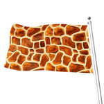 Brown Watercolor Giraffe Pattern Print Flag