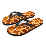 Brown Watercolor Giraffe Pattern Print Flip Flops