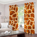 Brown Watercolor Giraffe Pattern Print Grommet Curtains