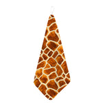 Brown Watercolor Giraffe Pattern Print Hand Towel