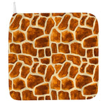 Brown Watercolor Giraffe Pattern Print Hand Towel