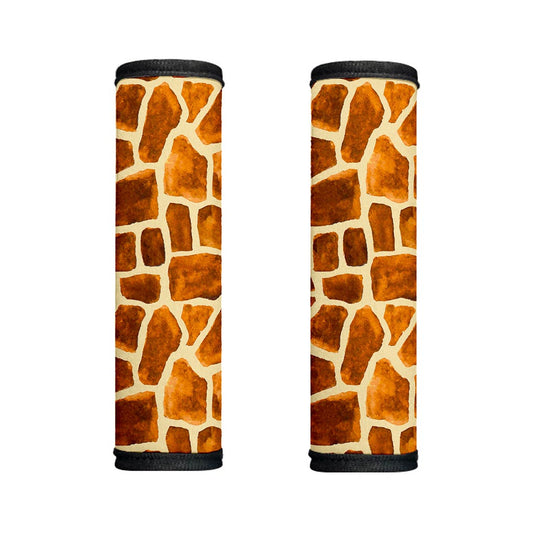Brown Watercolor Giraffe Pattern Print Handle Covers