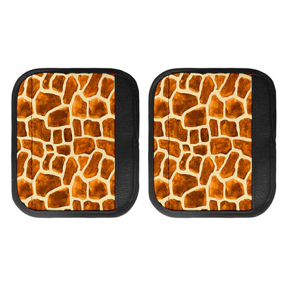 Brown Watercolor Giraffe Pattern Print Handle Covers