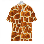 Brown Watercolor Giraffe Pattern Print Hawaiian Shirt