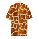 Brown Watercolor Giraffe Pattern Print Hawaiian Shirt