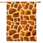 Brown Watercolor Giraffe Pattern Print House Flag