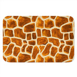 Brown Watercolor Giraffe Pattern Print Indoor Door Mat