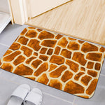 Brown Watercolor Giraffe Pattern Print Indoor Door Mat