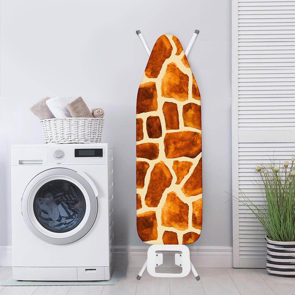 Brown Watercolor Giraffe Pattern Print Ironing Board Cover