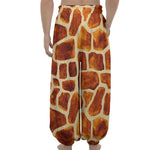 Brown Watercolor Giraffe Pattern Print Lantern Pants