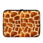 Brown Watercolor Giraffe Pattern Print Laptop Sleeve