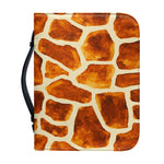 Brown Watercolor Giraffe Pattern Print Leather Bible Cover