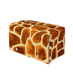 Brown Watercolor Giraffe Pattern Print Leather Tissue Box Cover