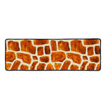 Brown Watercolor Giraffe Pattern Print Long Kitchen Mat