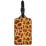 Brown Watercolor Giraffe Pattern Print Luggage Tag