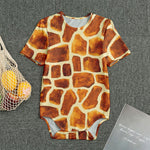 Brown Watercolor Giraffe Pattern Print Men's Bodysuit