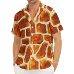 Brown Watercolor Giraffe Pattern Print Men's Deep V-Neck Shirt