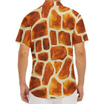 Brown Watercolor Giraffe Pattern Print Men's Deep V-Neck Shirt