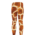 Brown Watercolor Giraffe Pattern Print Men's leggings