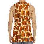 Brown Watercolor Giraffe Pattern Print Men's Muscle Tank Top