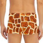 Brown Watercolor Giraffe Pattern Print Men's Short Boxer Briefs