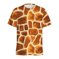 Brown Watercolor Giraffe Pattern Print Men's Athletic T-Shirt
