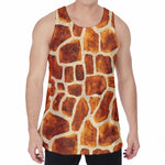Brown Watercolor Giraffe Pattern Print Men's Velvet Tank Top
