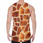 Brown Watercolor Giraffe Pattern Print Men's Velvet Tank Top