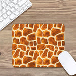 Brown Watercolor Giraffe Pattern Print Mouse Pad