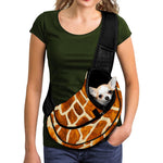Brown Watercolor Giraffe Pattern Print Pet Sling Carrier