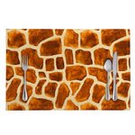 Brown Watercolor Giraffe Pattern Print Placemat