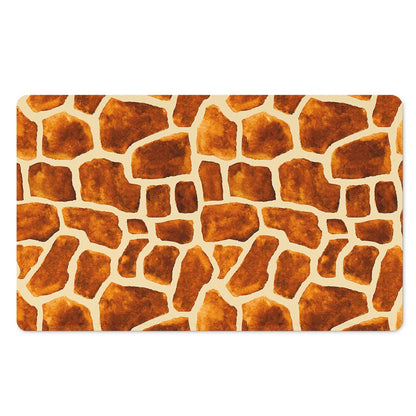 Brown Watercolor Giraffe Pattern Print Polyester Doormat