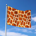 Brown Watercolor Giraffe Pattern Print Polyester Flag